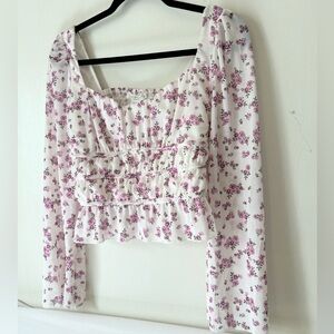 Kirious women’s top size medium floral lavender coquette cottage core brand new